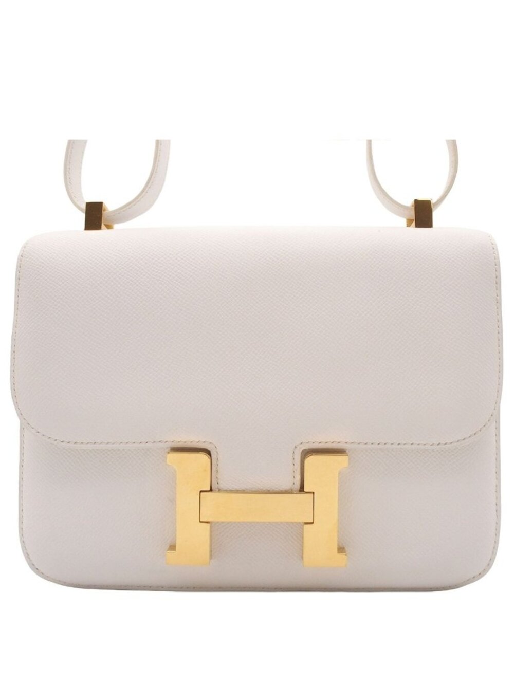 Hermes Constance 24 White Gold Epsom Shoulder Bag